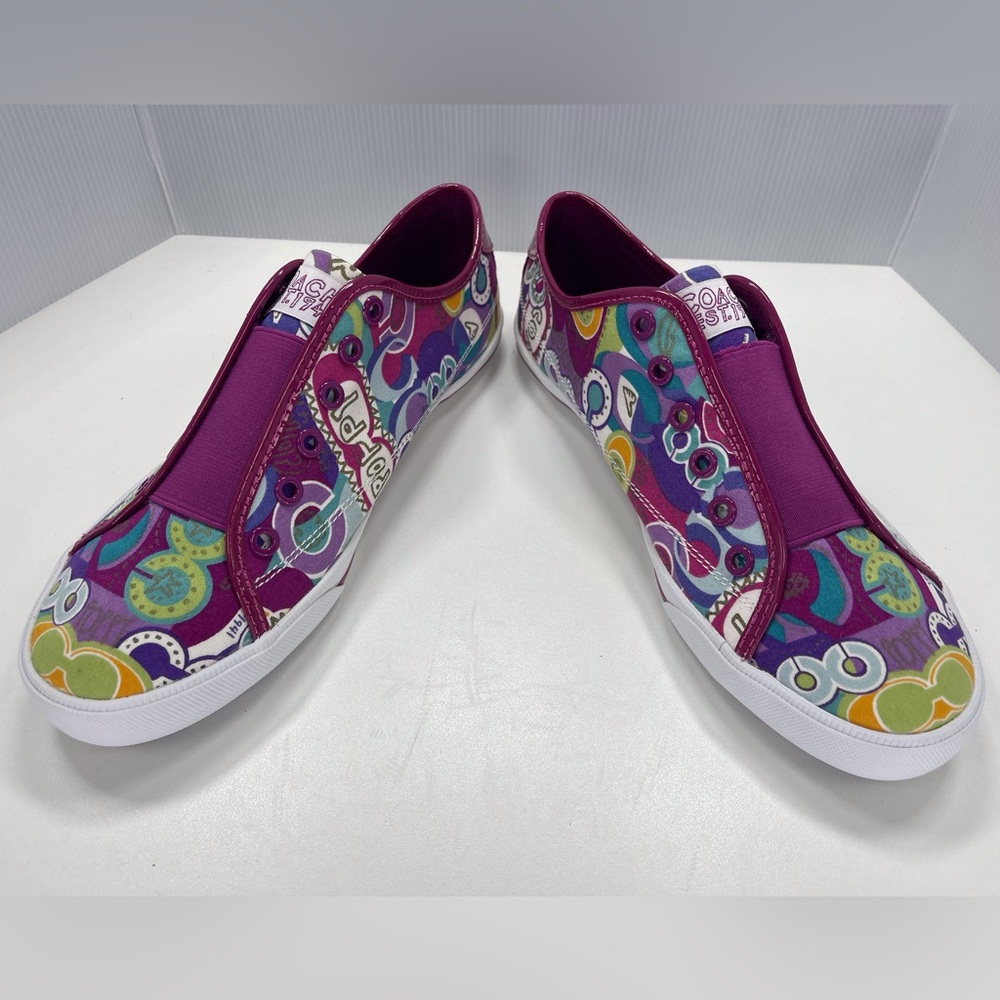 Coach Bev Poppy Multicolor Sneakers Slip On Shoes, Size 9.5 - Picture 5 of 8